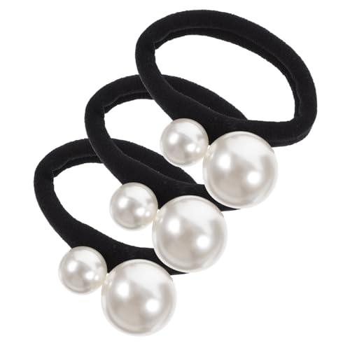 COMPUKAS 3stücke Perlen Haargummi Elastisches Haargummi Für Mädchen Perlen Pferdeschwanzhalter Haarspange Elastisches Haarband von COMPUKAS