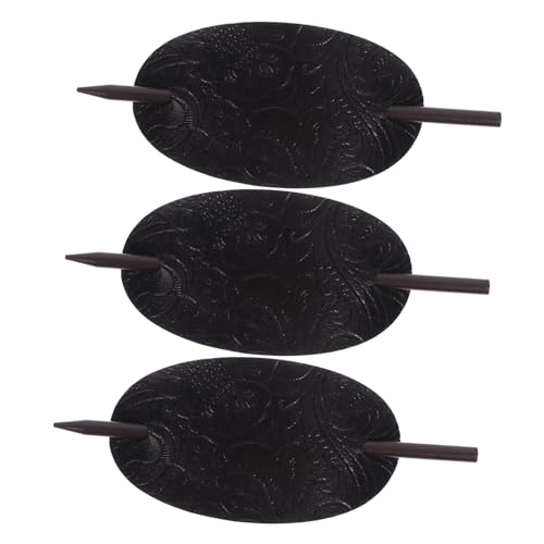 COMPUKAS 3stücke Leder Haarnadeln Mit Holzstab Elegante Haarspangen Für Hochsteckfrisuren Ponytail- Für Damen Geeignet Für Haartypen Und Stile von COMPUKAS