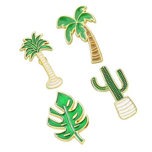 COMPUKAS 4 Stück Cartoon Baum Broschen aus Legierung Modische Anstecknadeln Leichte Kleidung Accessoires für Damen Farbenfrohe Langlebige Pins für Alltag und Festtage von COMPUKAS