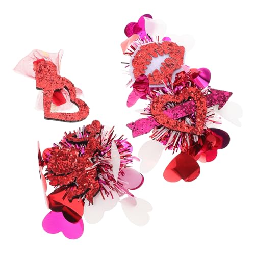 COMPUKAS 4 Stück Herz Haarspangen für Valentinstag Glitzer Haarspangen mit Pailletten Haaraccessoires für Frauen und Mädchen Romantisches Kopfschmuck für Partys und Besondere Anlässe von COMPUKAS