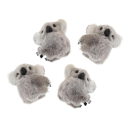 COMPUKAS 4 Stück Plüsch Koala Haarklammern für Mädchen Süße Haarspangen mit Weichem Fell Sicherer Haarschmuck für Kindergeburtstage Partys und Alltag Niedliche Kopfbedeckung von COMPUKAS