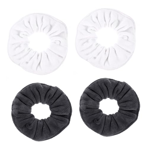 COMPUKAS 4 Stück Teiliges Mikrofaser Haargummi Saugfähige Haarbänder zum Schnellen Trocknen Sanft Haltender Haarreifen für Damen und Mädchen Komfortabel und Schonend für Nasses Haar von COMPUKAS