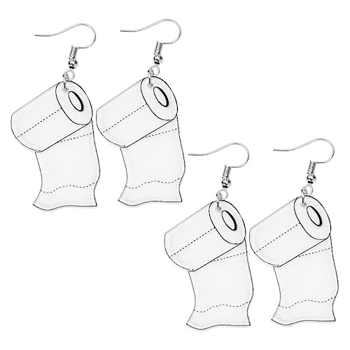 COMPUKAS 4 Stück Teiliges Ohrhänger Toilettenpapier Design Kreativer Leichter Ohrschmuck für Damen Modisch Langlebig für Freundin Mutter Freundinnen von COMPUKAS