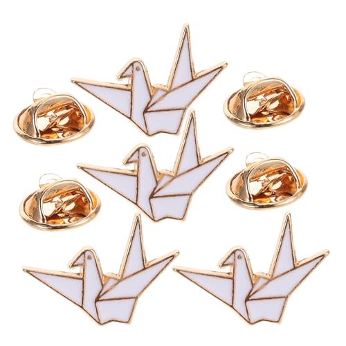 COMPUKAS 4 Teiliges Origami Vogel Broschen aus Robustem Zinklegierung Vielseitige Cartoon-anstecknadeln für Kleidung Rucksäcke und Kreative Bastelprojekte Modische Accessoires für von COMPUKAS