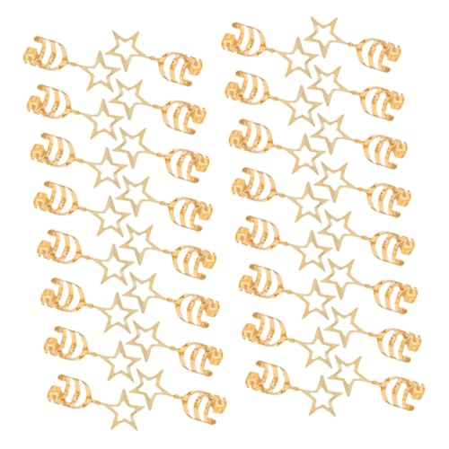 COMPUKAS 40 Stück Metall Haarringe für Zöpfe Fünfzackiger Stern Haarschmuck für und Mädchen Gold von COMPUKAS