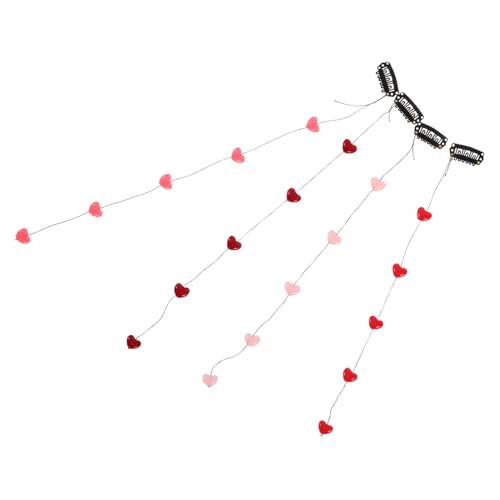 COMPUKAS 4 Stück Herz Haarspangen für Damen Kleiner Haarclips Strapazierfähigem Süßes Design mit Quasten für Partys und Alltagsanlässe von COMPUKAS