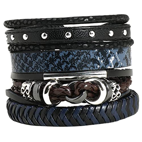 COMPUKAS 4stücke Verstellbare Geflochtene Pu-lederarmbänder Im Herren Und Damen Modisches Unisex Armbandset Jedem Outfit Passt Zum Kombinieren Oder Separattragen von COMPUKAS