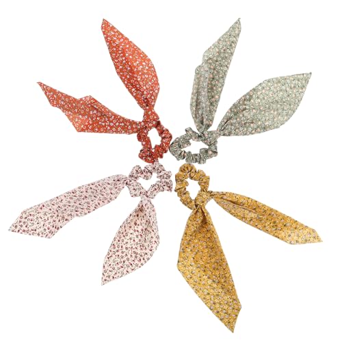 COMPUKAS 4pcs Haarschal -scunchies Für Frauen Ribbon Haarbindungen Knackige Elastische Haarbindungen Mit Bogen Pferdeschwanzhalter Haarzubehör von COMPUKAS