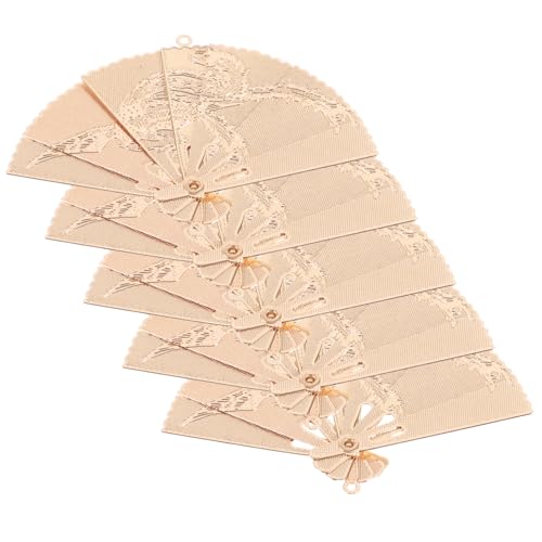 COMPUKAS 5 Stück Teiliges Fan-förmiges Schmuckanhänger Gold für DIY Ohrringe Halsketten Armbänder Vintage Mini Fächer Metall Charms für Schmuckherstellung und Bastelbedarf von COMPUKAS