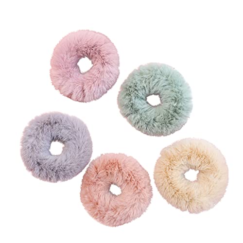 COMPUKAS 5Stück Chic Niedliche Kaninchenfell Haargummis Imitation Fell Haarseil für Herbst Winter Pferdeschwanzhalter Haarring für Damen Farben Zufällig COMPUKAS 5Stück Chic Niedliche Kaninchenfell Haargummis Imitation Fell Haarseil für Herbst Winter Pferdeschwanzhalter Haarring für Damen Farben Zufällig von COMPUKAS