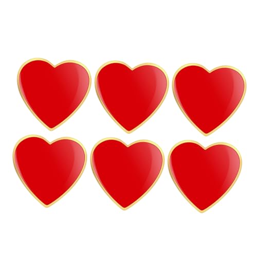 COMPUKAS 6 Stück Teiliges Herz Brosche Liebe Herz Anstecknadeln aus Metall Emaille Corsage Pins für Kleidung Hüte Rucksäcke und Jacken Vielseitiges DIY Zubehör für Valentinstag von COMPUKAS
