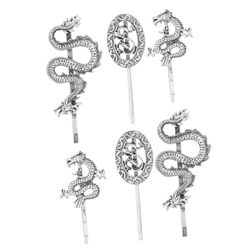 COMPUKAS 6 Stück Teiliges Retro Haarklammern Metall Dragon Hair Clips Stilvolle Punk Haarnadeln für Damen Langlebig Modisch für Halloween Cosplay Tanz und Alltag Geeignet von COMPUKAS
