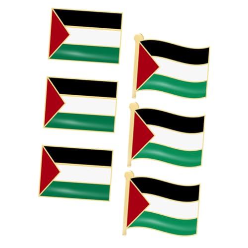 COMPUKAS Palästina Flagge Brosche 6 Stück Metall Anstecknadel für Herren Anzug Nationalflaggen Pins für Kleidung Rucksack und Hüte Patriotische Abzeichen von COMPUKAS