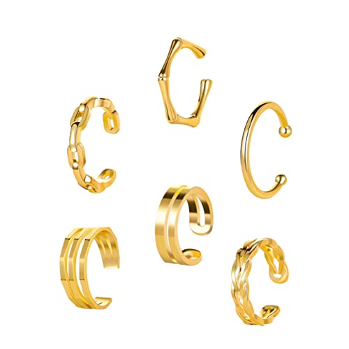 COMPUKAS 6Stücke Teiliges nicht Durchdringender Ohrclips für Damen Glänzender Ohrschmuck Förmige Ohrklemme für Besondere Anlässe von COMPUKAS
