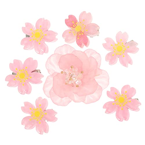 COMPUKAS 7 Stück Teiliges Blütenförmige Haarklammern Blumen Haarschmuck Rutschfeste Haarspangen für Damen und Mädchen Vielseitige Styling Accessoires für Hochzeit und Alltag von COMPUKAS