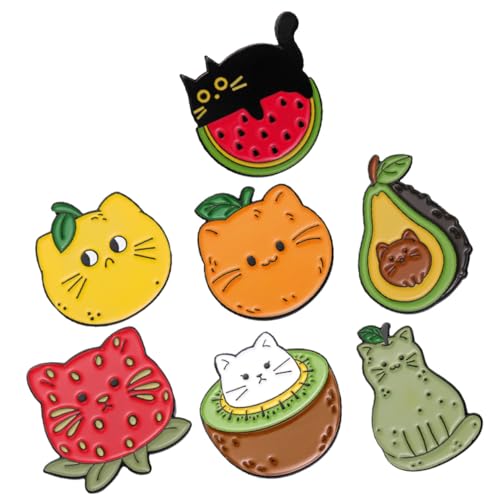 COMPUKAS 7 Stück Teiliges Cartoon Katzen Broschen aus Niedliche Anstecknadeln für Kleidung Rucksack Schal Strapazierfähige Pins als Modische Accessoires und Geschenkideen für Damen und von COMPUKAS