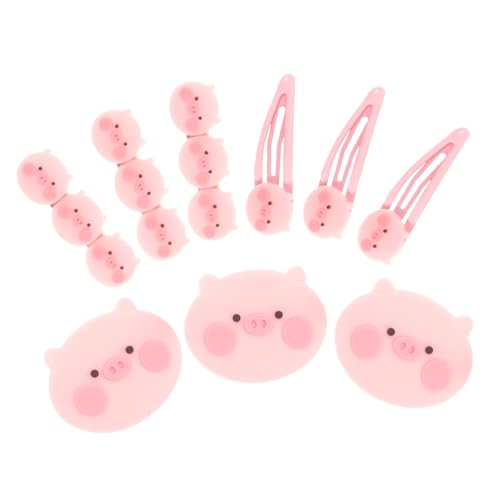 COMPUKAS 9 Stück Teiliges Mädchen Haarspangen Cartoon Schwein Design Robuste Modische Haarklammern in Langlebig und Niedlich für Alltag und Party Haarschmuck Auswahl von COMPUKAS