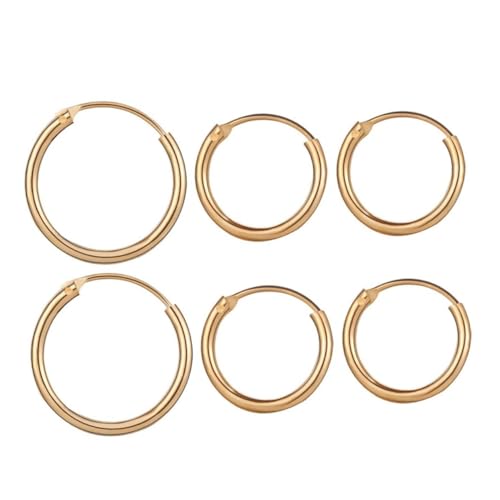 COMPUKAS 9 Stück Teiliges Metal Ohrstecker und Ear Hoops in Gold Silber Schwarz Stilvolle Einfache Kreative Runde Creolen für Damen und Herren Geeignet für Partys Alltag und von COMPUKAS