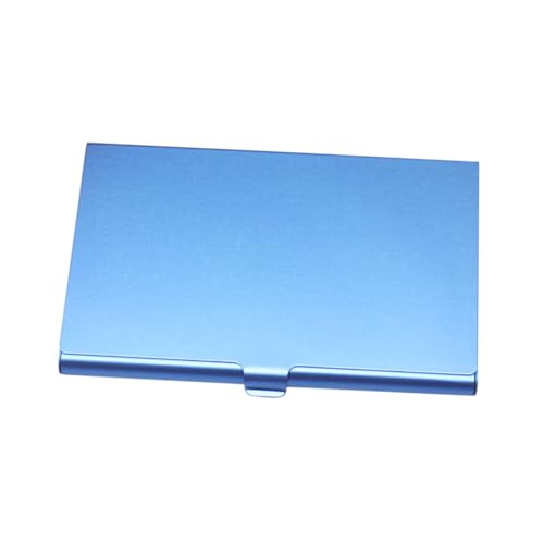 COMPUKAS Aluminium Visitenkartenhalter Business Organizer Metall Box Blau Tragbar für Büro Kreditkarten und Ausweise Schlankes Design Edle Optik Perfektes für Kollegen und Geschäftspartner von COMPUKAS
