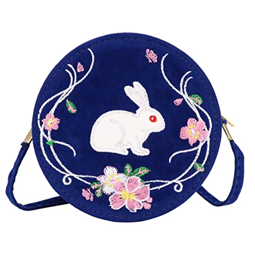 COMPUKAS Antike Han Kostüm Stickerei Crossbody Tasche Aus Cord Runde Form Beutel Für Geschenke Aufbewahrung Süßigkeiten Trockenblumen von COMPUKAS