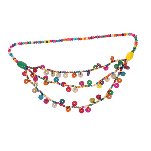 COMPUKAS Böhmische Halskette Kokosnussschale und Bunten Holzperlen Mehrlagiger Damen Anhänger Einzigartiger Modeschmuck für Strand Party und Alltag Zufällige Farbe Zufällige Farbe von COMPUKAS