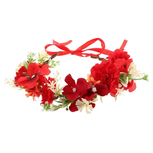COMPUKAS Boho Blumenkranz Haarschmuck mit Künstlichen Blumen Stirnband für Mädchen Vielseitiges Blumenhaarband für Hochzeiten Festivals Partys und Urlaub Naturinspiriertes Design von COMPUKAS