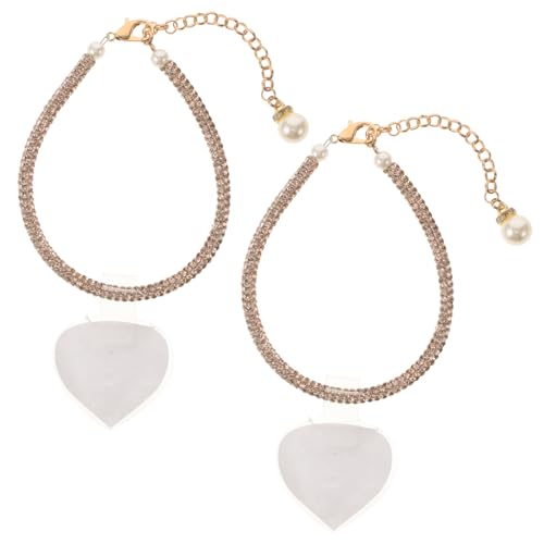 COMPUKAS Hochwertige Fußkette Für Damen Abnehmbare Schuhbänder Für High Heels Mit Strass Perlenverzierungen Rutschfeste Fußkette Für Sicheren Halt Elegante Schuhaccessoires Für Jeden Anlass von COMPUKAS