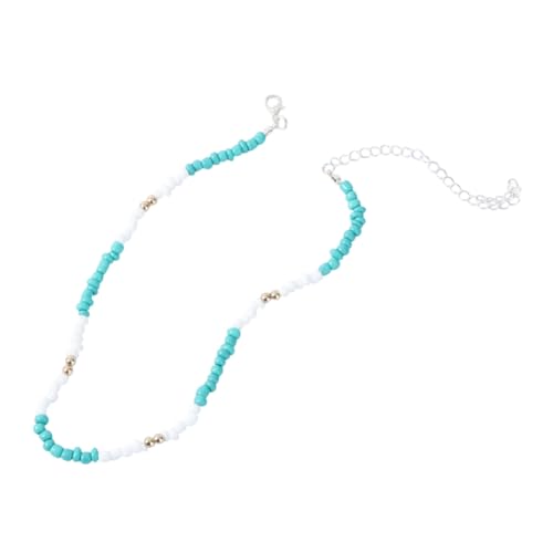 COMPUKAS Boho Kette Damen Kurz Stilvolle Handmade Halskette mit Bunten Perlen Bohemian Schmuck für Alltag Strandmode und Freizeit Urlaub von COMPUKAS