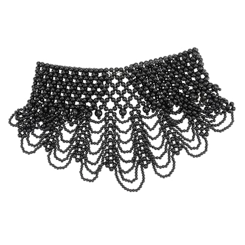 COMPUKAS Breiter High Collar Choker Handgewebter Sechsschichtiger Wellen Design Eleganter Imitationsperlen Fake Collar Krageneinsatz Stilvoller Damen Schmuck für Besonderen Look COMPUKAS Breiter High Collar Choker Handgewebter Sechsschichtiger Wellen Design Eleganter Imitationsperlen Fake Collar Krageneinsatz Stilvoller Damen Schmuck für Besonderen Look von COMPUKAS