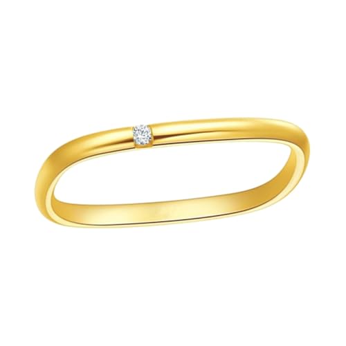 COMPUKAS Chic Titanstahl Ring Quadratisch Goldfarben Elegant Poliert Damen Schmuck Modisch Vielseitig Passend COMPUKAS Chic Titanstahl Ring Quadratisch Goldfarben Elegant Poliert Damen Schmuck Modisch Vielseitig Passend von COMPUKAS