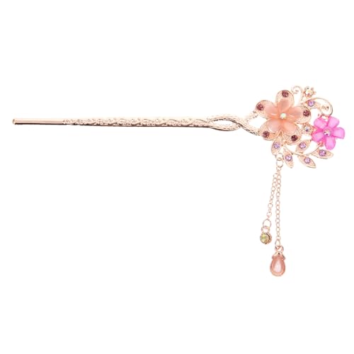 COMPUKAS Chinesische Blumen Haarstäbe mit Katzenaugensteinen Antike Haarnadel im Ethnischen Stil Eleganter Haarschmuck für Damen Traditioneller Haarschmuck für Besondere Anlässe von COMPUKAS