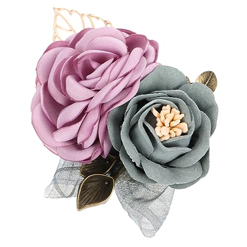 COMPUKAS Kunstblumen Haarklammer Und Brosche Für Damen Elegante Satin-blüte Für Hochzeiten Und Partys Vielseitige Corsage Mit Zartem Design von COMPUKAS