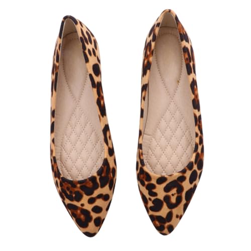 COMPUKAS Damen Leopard Schuhe Flache Spitze Schuhe Mode Leopardendesign Atmungsaktiv Komfortabel Freizeit Alltag Khaki COMPUKAS Damen Leopard Schuhe Flache Spitze Schuhe Mode Leopardendesign Atmungsaktiv Komfortabel Freizeit Alltag Khaki von COMPUKAS