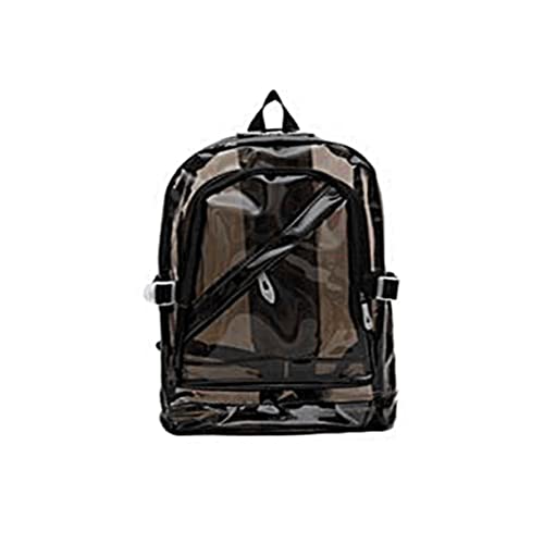 COMPUKAS Damen Transparenter Rucksack Eleganter Schulrucksack Schwarz mit Verstellbaren Schulterriemen für Schule und Freizeit Geräumig für Bücher und Zubehör von COMPUKAS