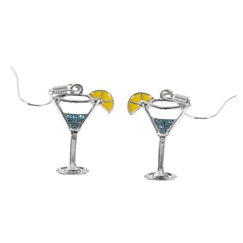 COMPUKAS Damen Weinglas Ohrringe Modische Leichte Cocktailglas Ohrhänger Elegant Langlebig Stilvoll für Party Alltag und Festliche Anlässe von COMPUKAS