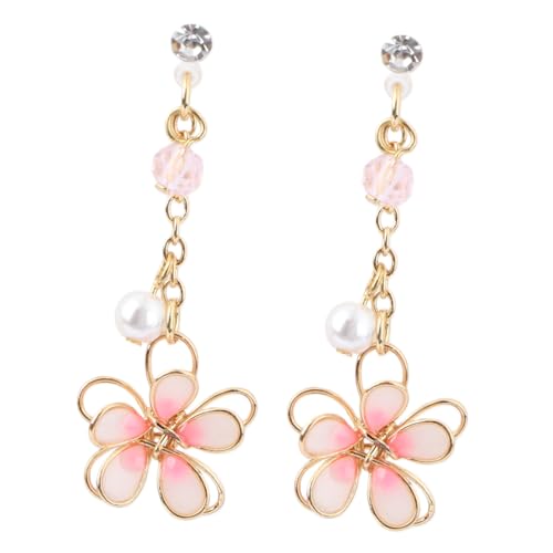 COMPUKAS Doppellagige Kirschblüten Ohrstecker Elfen Ohrhänger aus Resin Einzigartige Zarte Ohrschmuck für Damen Ohrringe zum Alltag und Besonderen Anlässen von COMPUKAS