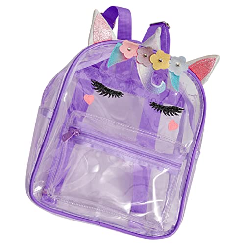 COMPUKAS Durchsichtiger Einhorn Rucksack Mädchen Plastiktasche Schulrucksack Leicht und Robust Für Schule und Alltag Transparent von COMPUKAS