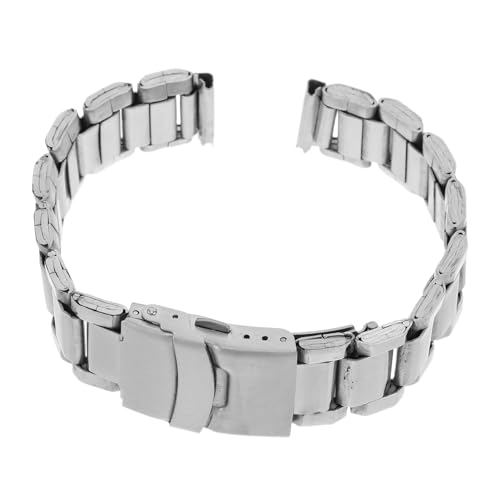 COMPUKAS Einstellbares Edelstahl Uhrenarmband Herren mit Sicherheitsverschluss Komfortables Langlebiges Metallarmband für Sport Freizeit und Formelle Anlässe Passend für Verschiedene von COMPUKAS
