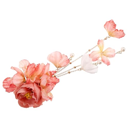 COMPUKAS Floral Haarschmuck Haarklammer mit Abnehmbarem Tassel Chinesischer Stil Haarnadel für Braut und Alltag Eleganter Kopfschmuck für Frauen und Mädchen von COMPUKAS