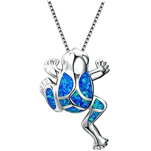COMPUKAS Frosch Halskette Mit Anhänger Damen Schmuck Aus Silber Tierkette Kreative Halskette Für Frauen Und Mädchen Als Geschenk von COMPUKAS