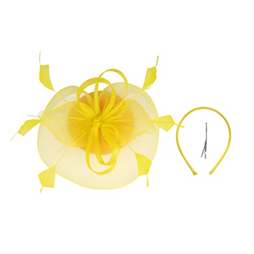 COMPUKAS Gauze Fascinator Hut mit Blumen für Damen Hochzeits und Teeparty Haarreif Elegantes Haarschmuck Accessoire für Besondere Anlässe Leicht und Komfortabel für Feiern und von COMPUKAS