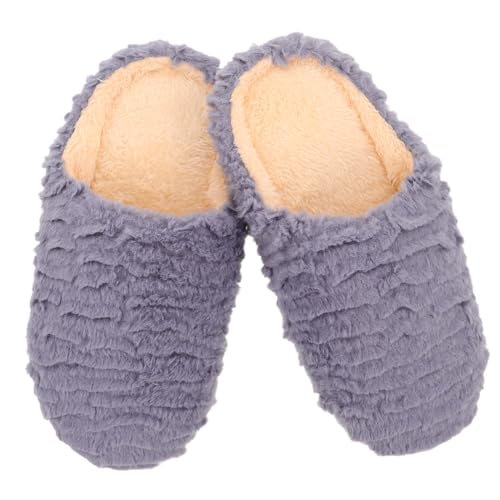 COMPUKAS Geräuschlose Hausschuhe mit Rutschfester Weicher Sohle für Damen und Herren Warm Gefüttert Antirutsch Sichere Baumwollpantoffeln für Holzfußböden von COMPUKAS