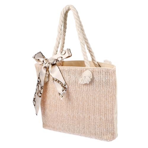 COMPUKAS Große Kapazität Strohtasche Damen Handgewebte Schultertasche für Sommer Vielseitig Einsetzbare Handtasche für Strand Reisen Freizeit Strapazierfähiges COMPUKAS Große Kapazität Strohtasche Damen Handgewebte Schultertasche für Sommer Vielseitig Einsetzbare Handtasche für Strand Reisen Freizeit Strapazierfähiges von COMPUKAS