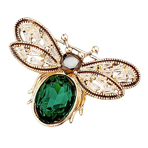COMPUKAS Grüne Bienen Brosche Damen Anstecknadel Rutsch Pin Elegant Modisch Kleidung Schmuck Accessoire für Anzüge und Mäntel von COMPUKAS