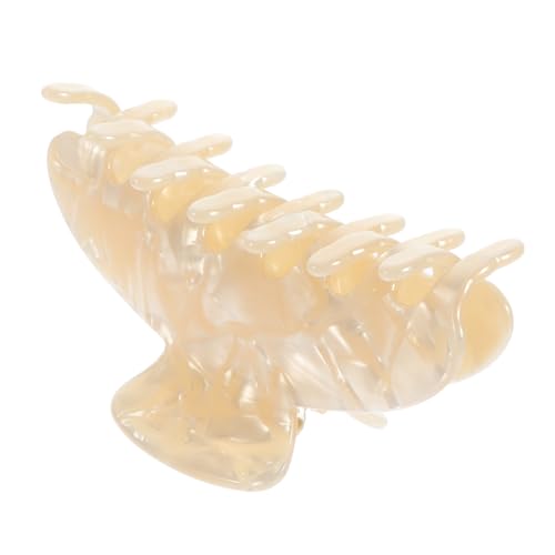 COMPUKAS Haarklammer Damen Große Haarkralle aus Acetat mit Starkem Dekorativer Perlmutt Weiß Haarclip für Dünnes Dickes Haar Geeignet für Alltag Make Up und Reisen von COMPUKAS