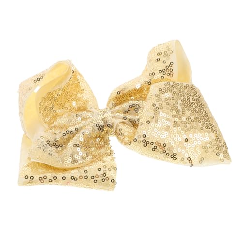 COMPUKAS Haarnadel Mit Glitzerschleife: Haarspange Mit Paillettenschleife, Funkelnde Haarspangen, Accessoires Für Mädchen, Teenager Und Frauen, Kopfbedeckung, Golden von COMPUKAS