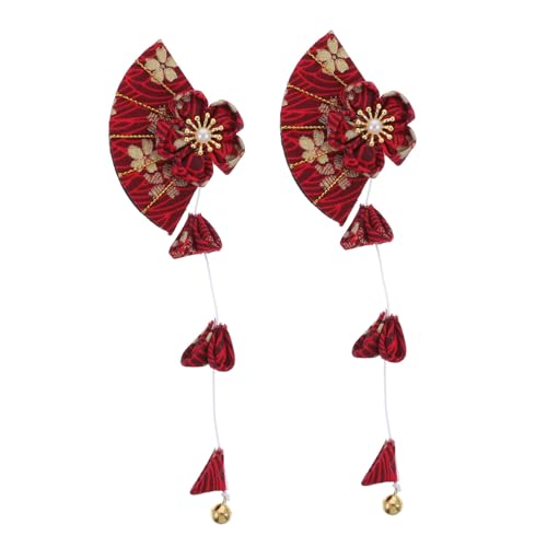 COMPUKAS Japanische Haarspange in Fächerform Quastenanhänger Kopfschmuck Für Frauen Elegant Für Geburtstagsfeiern Und Tanzpartys von COMPUKAS