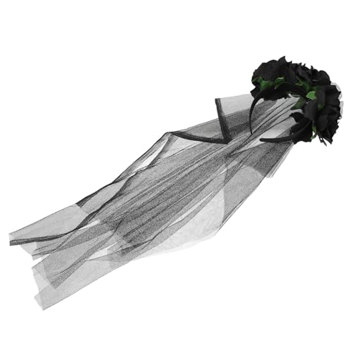 COMPUKAS Halloween Haar Kopfschmuck Mit Ausgefallenem Netz Cosplay Stirnband Schleier Spinnenparty Lange Blume Und Kopf Accessoire von COMPUKAS