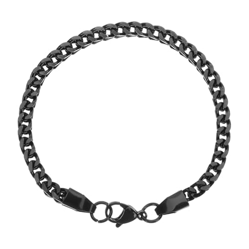COMPUKAS Herren Armband Edelstahl Schwarze Gliederkette Leichtes Hautfreundliches Modeschmuck Accessoire Langlebiges Modisches Männerarmband Für Alltag Und Urlaub von COMPUKAS