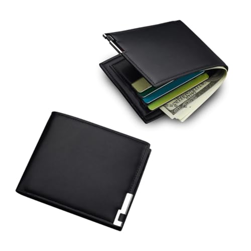 COMPUKAS Herren Geldbörse Aus Pu Material Elegantes Billfold Mit Fächern Für Kreditkarten Und Bargeld Schickes Portemonnaie in Schwarz Für Business Und Alltag von COMPUKAS
